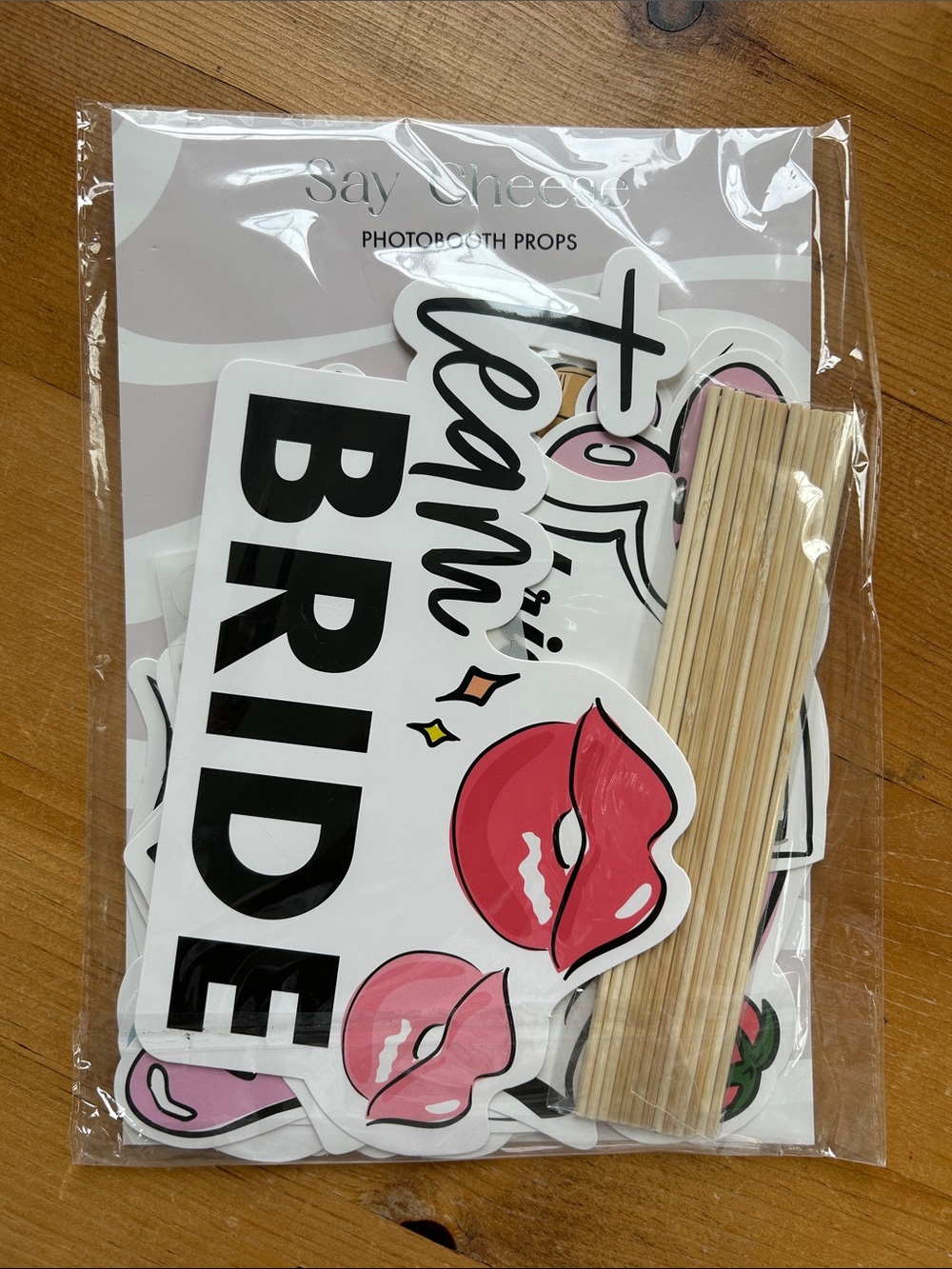 ‘Team Bride' Photo Booth Props Set for Bachelorette Parties